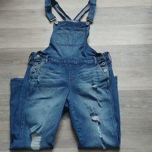 Torrid Blue Denim Distressed Jumpsuit